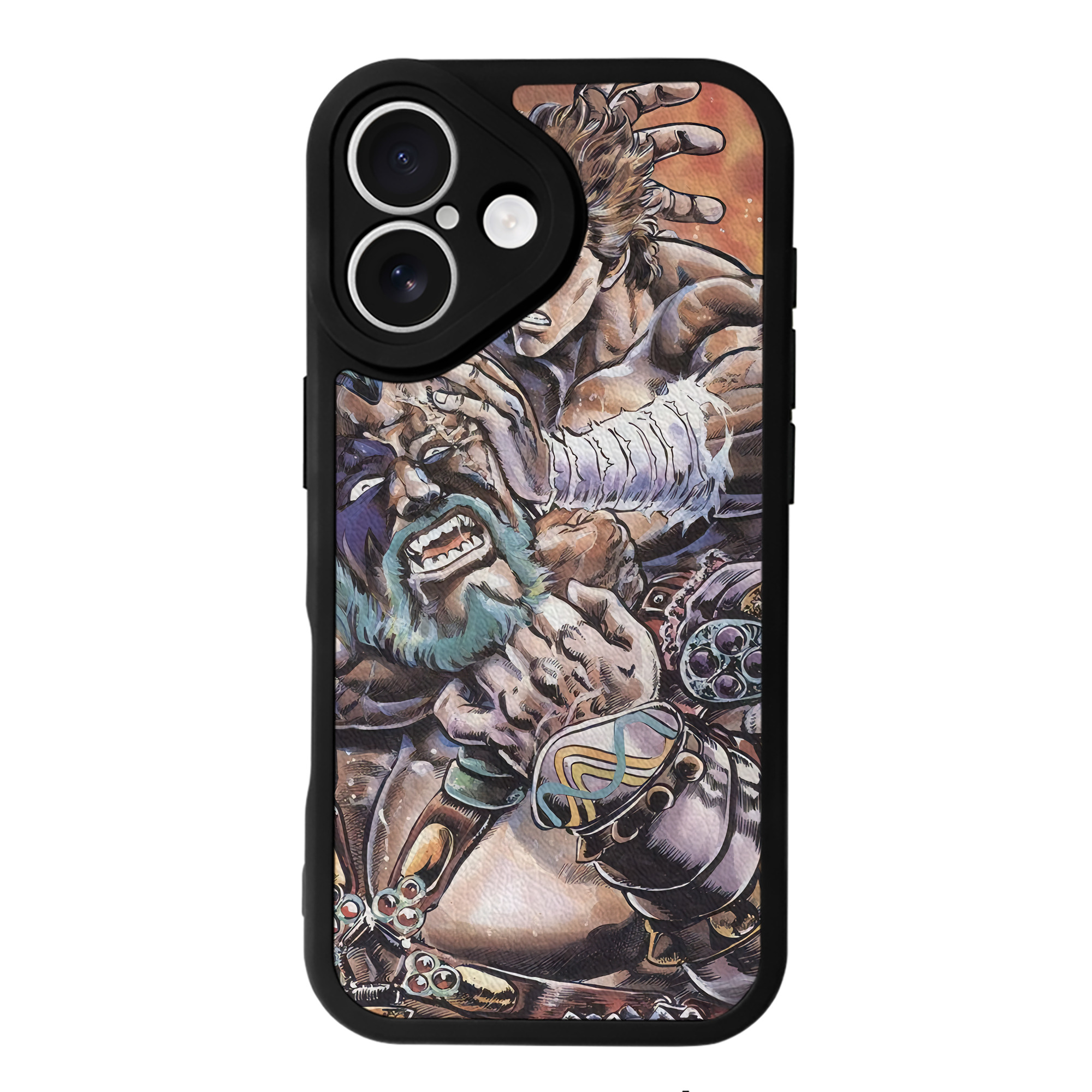 （画像用） 北斗の拳 Fist of the North Star 【iPhone 16シリーズ対応】シリコンスマホケース（レザー調） 材質：シリコン